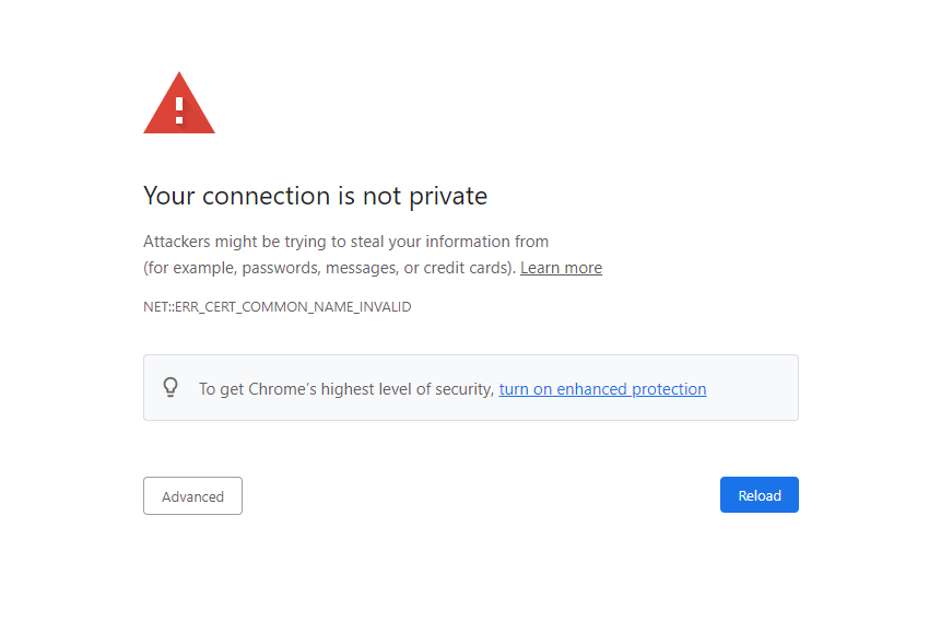 your connection is not private