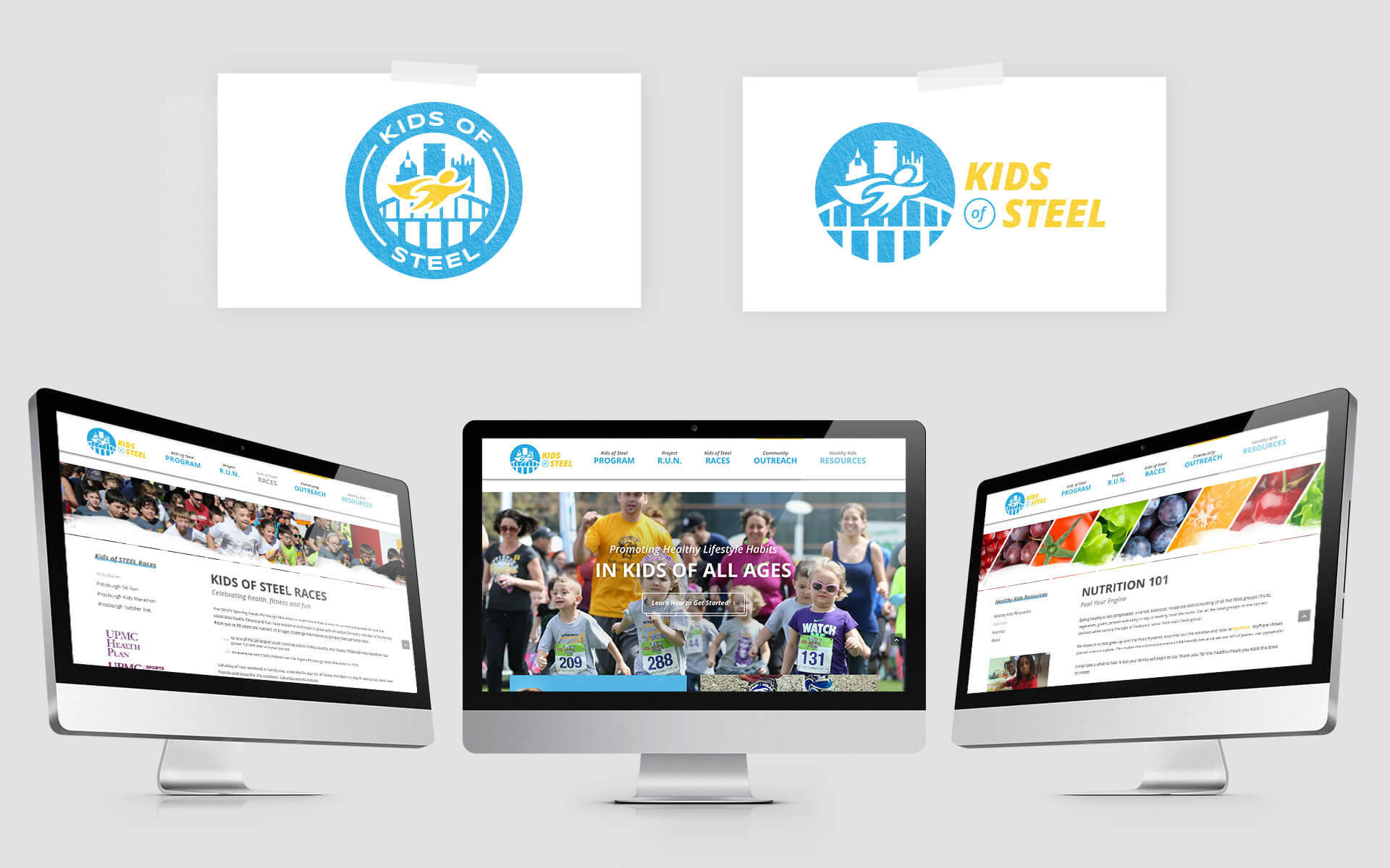 Kids of Steel website responsive layouts