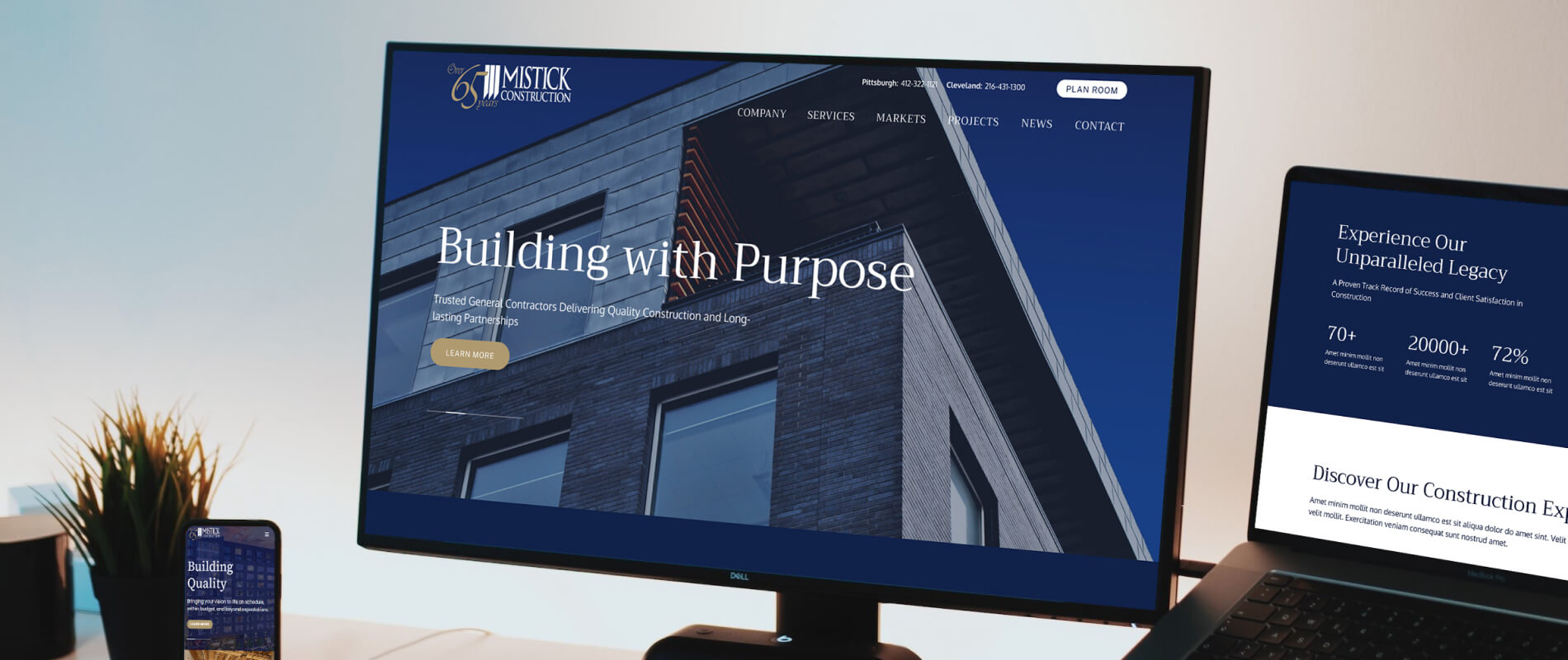 mistick construction web design project case study